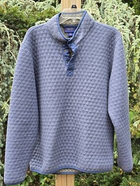 Quilted Crewneck Pullover Sweater - Slate Blue